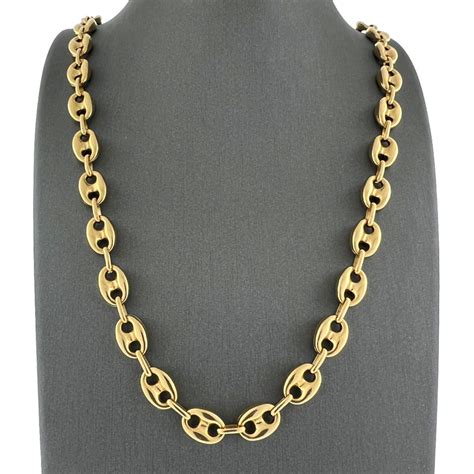 gucci link solid gold chain|Gucci 14k gold chain.